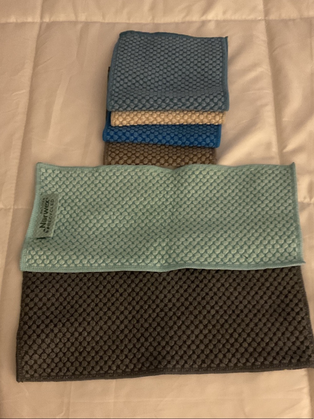 Norwex Microfiber Cleaning Cloths in Light Blue, Blue, Gray, Cream